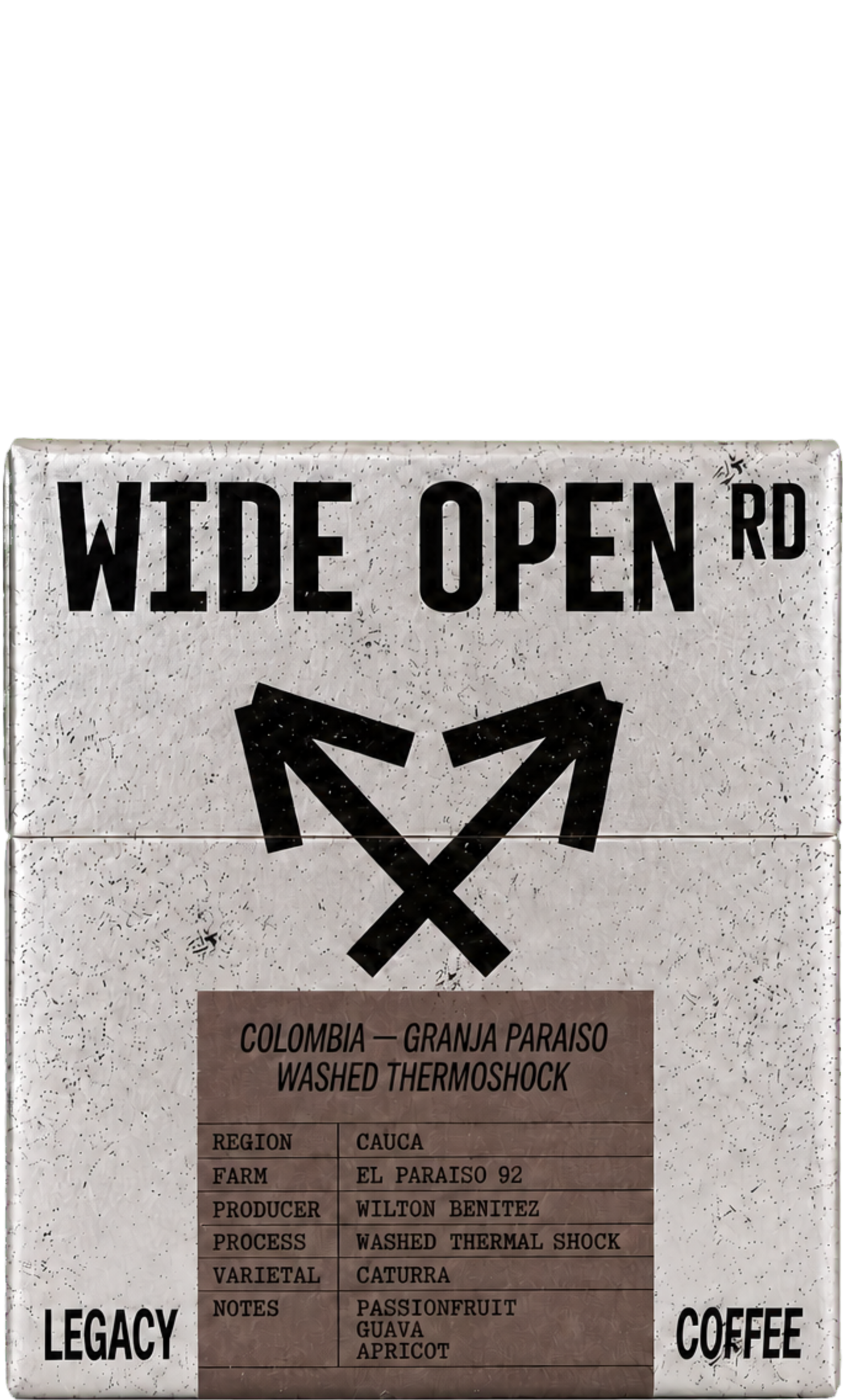 Wide Open Rd Legacy 002 — Colombia Granja Paraiso Washed Thermoshock coffee box